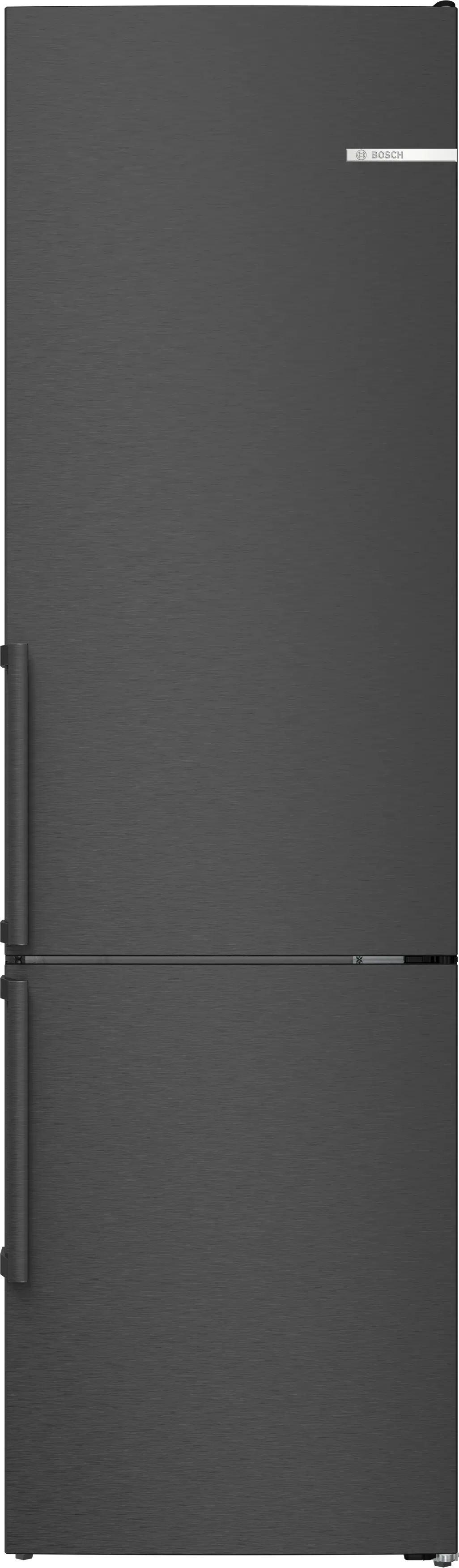 Bosch Serie 4 Freistehende Kühl-Gefrier-Kombination mit Gefrierbereich unten 203 x 60 cm Gebürsteter schwarzer Stahl AntiFingerprint